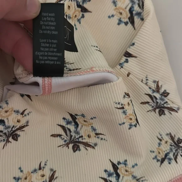 Beach Riot Sport Women’s Ayla Floral Ribbed Leggings Pink Cream Size XL